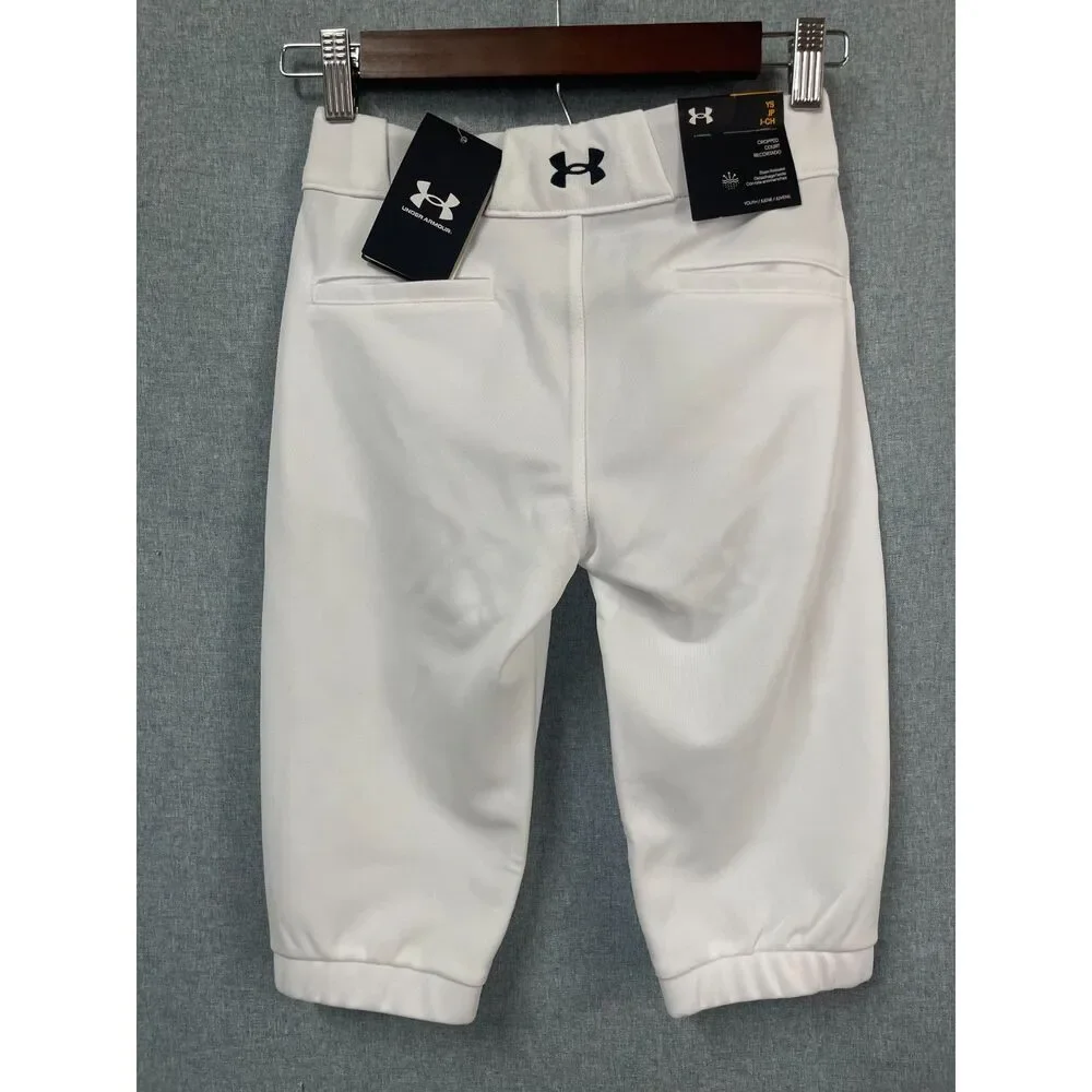 Under Armour Youth Baseball Softball Pants YS White Cropped Uniform NWT